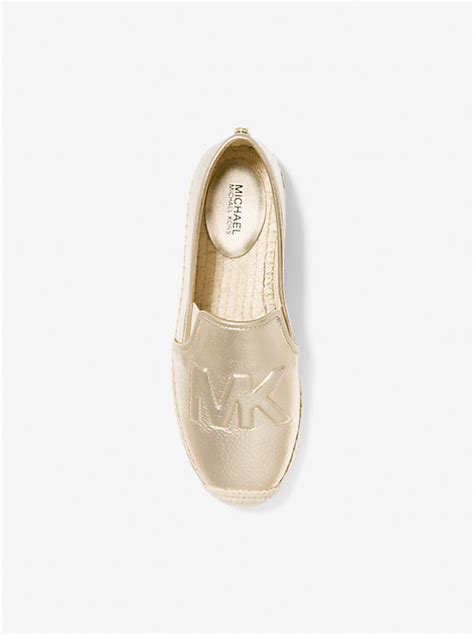 michael kors gold logo slip on log|Hastings Metallic Logo Embossed Slip.